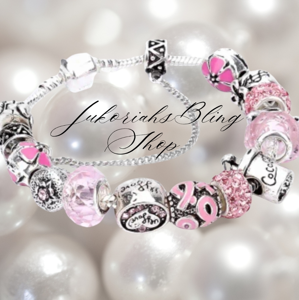 Breast Cancer Awareness  Love Womens Charm Bracelet